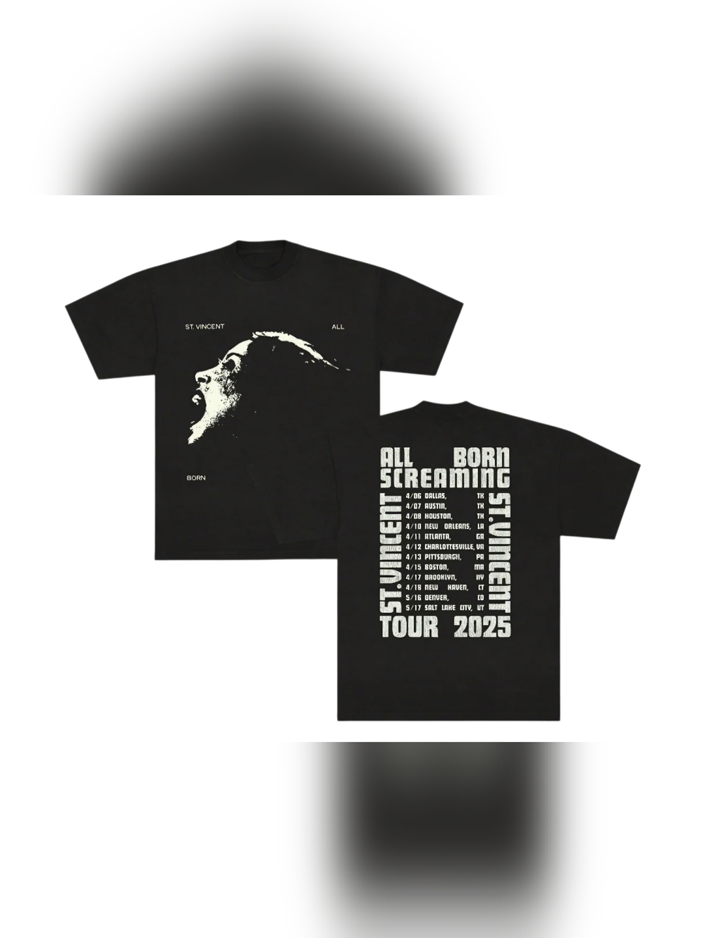 St Vincent All Born Screaming 2025 Extended Tour Tee XL Black 100% Cotton NWOT